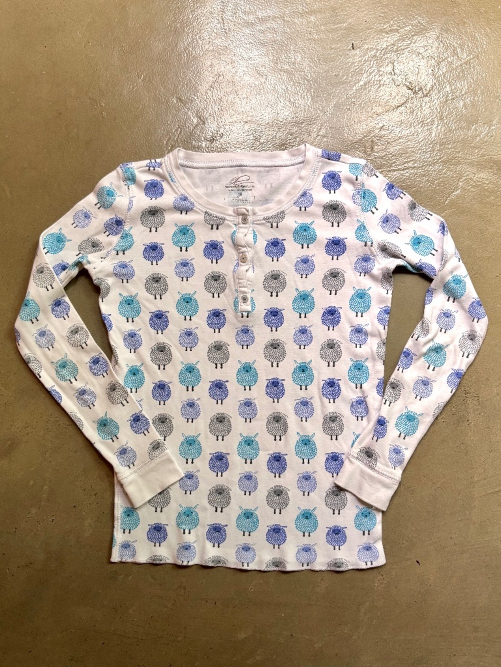 Roller Rabbit Woolies Sheep Kids Pajama TOP ONLY Size 12